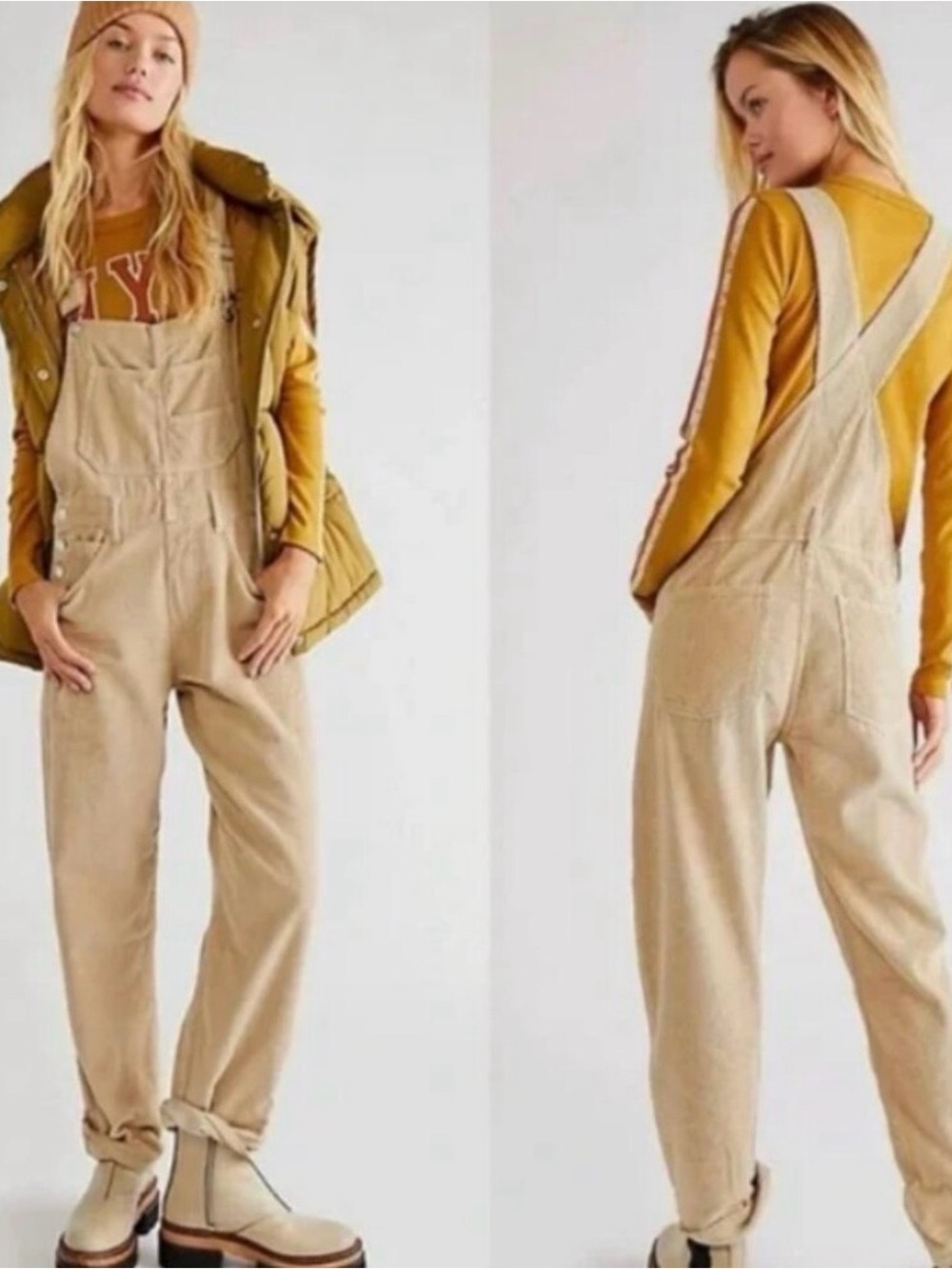 Free People We The Free Ziggy Denim Overalls Tan Size XS